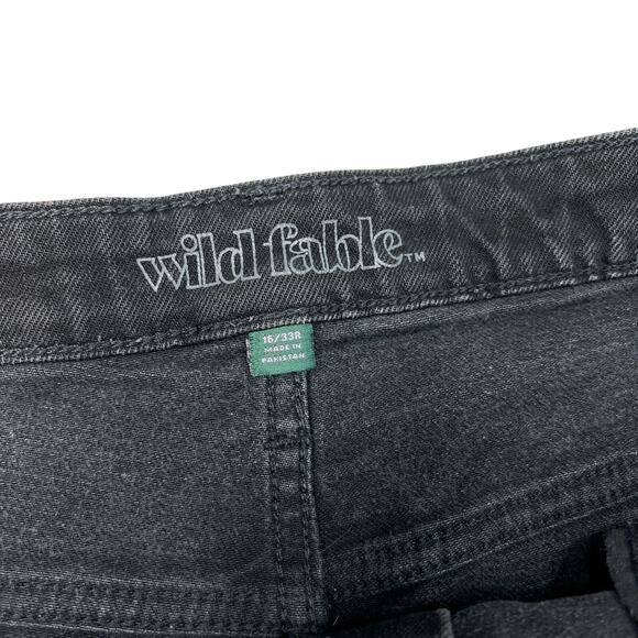 Wild Fable High Rise Rolled Cuff Jean Short Denim Stretch Black Womens 16 33R - Picture 5 of 7